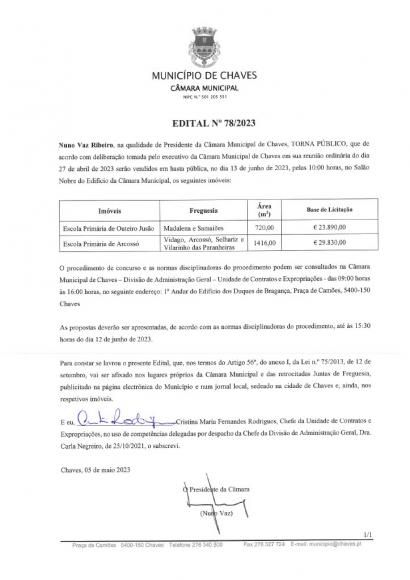 Hasta publica da Escola Primária de Arcossó